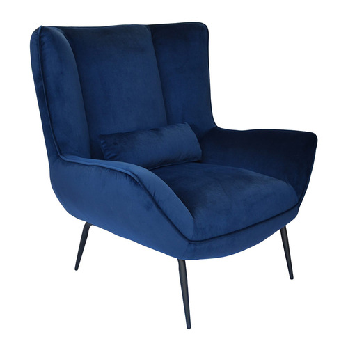 Velvet discount winged armchair